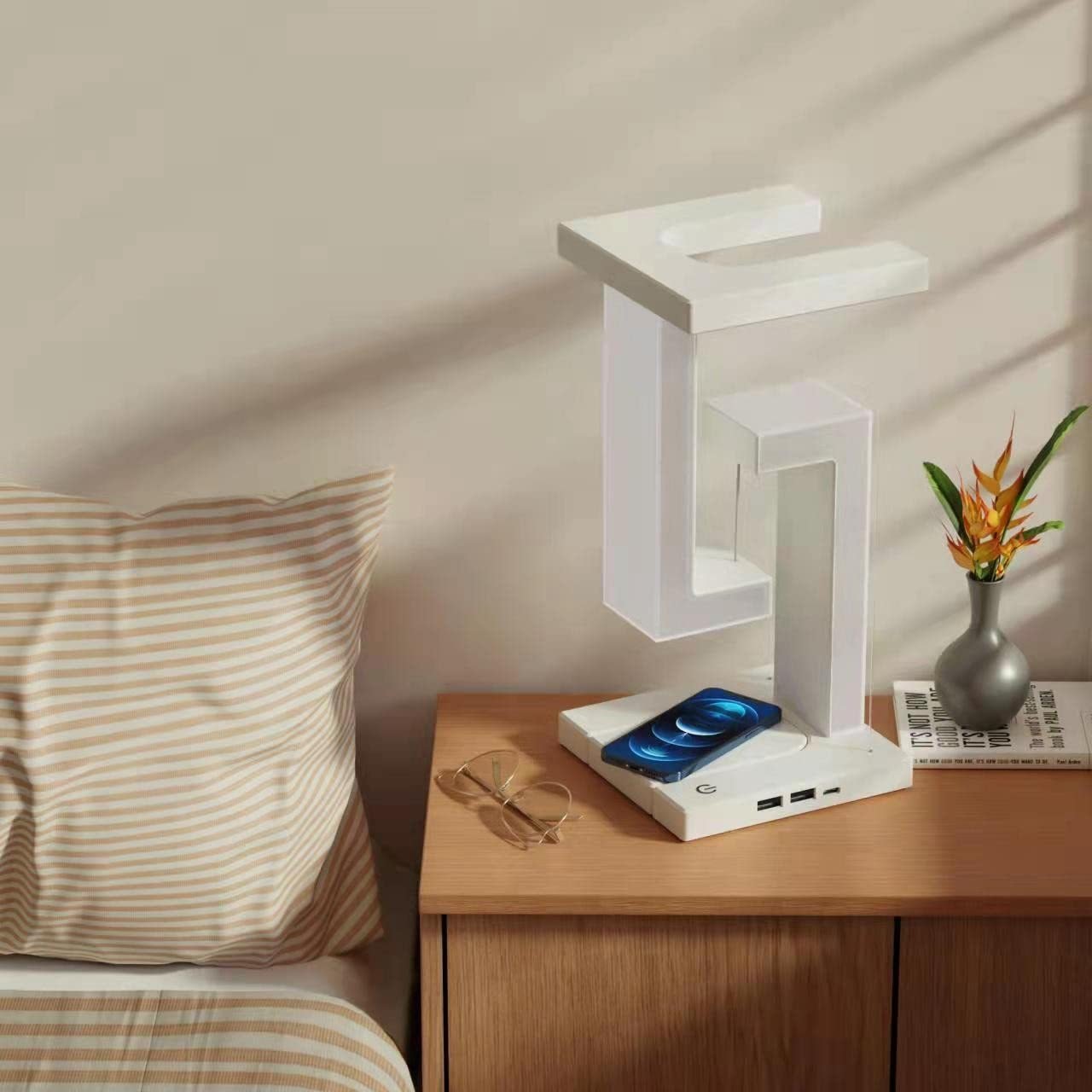 Wireless Charging Floating Balance Lamp – Creative LED Table Light for Bedroom & Home Decor - Image 8